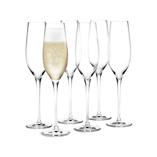 Holmegaard Cabernet Champagne Glass, Clear, 9.8 Oz, 6 Pcs.