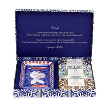 Casa Amalfi Blue Maiolica Gift Box: 3 Soaps + Ceramic Soap Dish