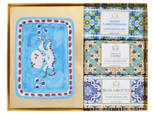 Casa Amalfi Blue Maiolica Gift Box: 3 Soaps + Ceramic Soap Dish