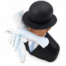 Man in Bowler Hat with Dove by René Magritte Statue