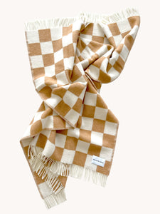 Blanket CHECKERBOARD Terra Brown / White 4.25 x 6.5 ft