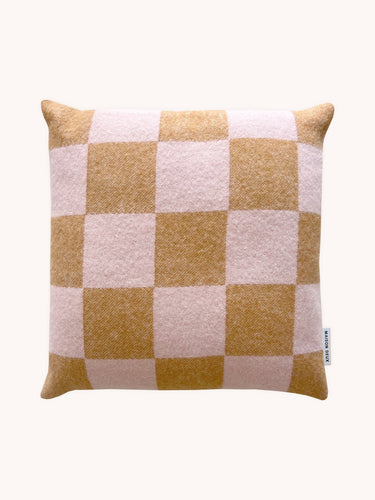 Cushion CHECKERBOARD Terra Brown / Pink 1.65 x 1.65 ft