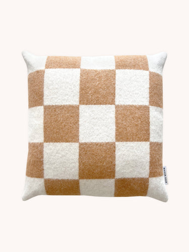 Cushion CHECKERBOARD Terra Brown / White 1.65 x 1.65 ft