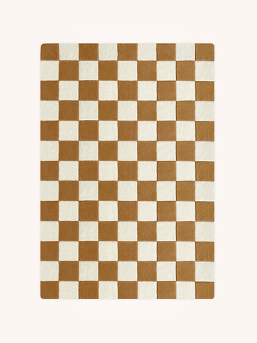 Rug CHECKERBOARD Terra Brown 3.9 x 5.9 ft