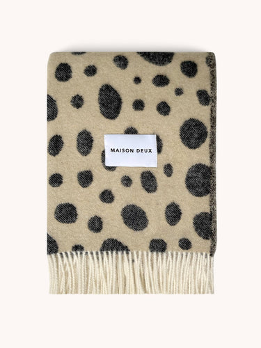 Blanket CHEETAH Beige / Black Print 4.25 x 6.5 ft