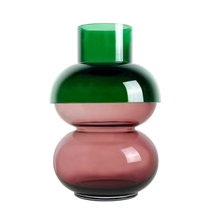 Bubble Vase - XL - Green and Pink - 16 x 10 x 10 in - Flip Vase - Reversible