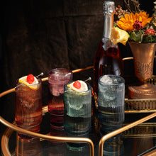Tonal Ribbed Highball Glassware, Set of 4