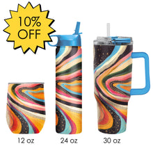 EttaVee "Abstract 1" Insulated Drinkware Set of 3, 1 per size