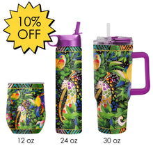 Laurel Burch "Jungle Song" Insulated Drinkware Set of 3, 1 per size