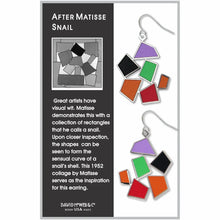 Art and Architectural Earrings After Matisse Snail