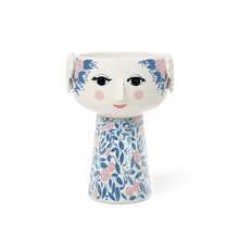 Bjørn Wiinblad Eva Vase, Blue/Rose, H: 7.3"