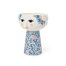 Bjørn Wiinblad Eva Vase, Blue/Rose, H: 7.3"