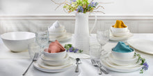 Fez Stoneware 16 Piece Double Bowl Dinnerware Set White