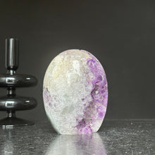 Amethyst Cave, Crystal Quartz Geode Stone, Natural Specimen Egg-Shaped