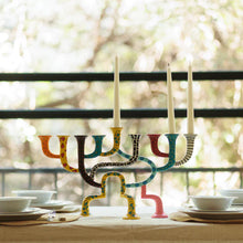 Modern Artistic Hand-Painted Menorah – Loopa Series