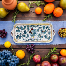 ORVIETO GREEN ROOSTER: Rectangular Tray