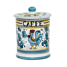 ORVIETO GREEN ROOSTER: Caffe' (Coffee) Container Canister