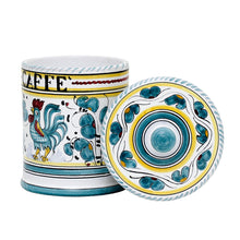 ORVIETO GREEN ROOSTER: Caffe' (Coffee) Container Canister