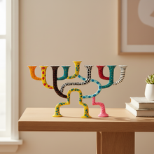 Modern Artistic Hand-Painted Menorah – Loopa Series
