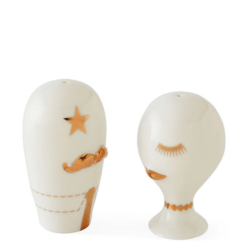 Jonathan Adler Gilded Mr. and Mrs. Muse Salt and Pepper Set