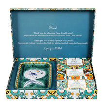 Casa Amalfi Green Maiolica Gift Box: 3 Soaps + Ceramic Soap Dish