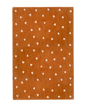 Rug HEARTS Brown / Pink Print 6.5 x 9.8ft