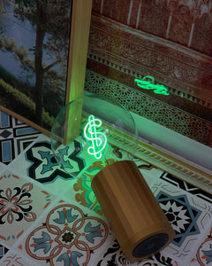 MITB Bulb DOLLAR Green with Base Table Lamp PORTABLE