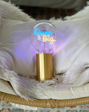 Bulb DREAM BIG Blue/ Amber with Base Table Lamp PORTABLE Black