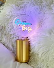 Bulb DREAM BIG Blue/ Amber with Base Table Lamp PORTABLE Black