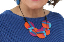 Orange Geometric Design Statement Necklace