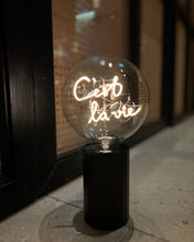 Bulb C'EST LA VIE Amber with Base Table Lamp PORTABLE Black