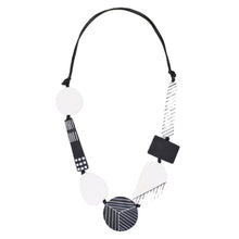 Black and White Vespera Geometric Statement Necklace