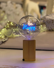 Bulb BE HAPPY Amber/ Blue with Base Table Lamp PORTABLE Black