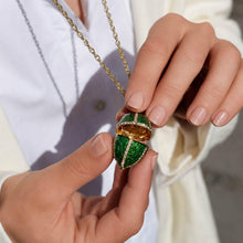 Enamel Egg  Locket Pendant Necklace