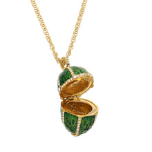 Enamel Egg  Locket Pendant Necklace