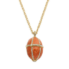 Enamel Egg  Locket Pendant Necklace