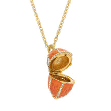 Enamel Egg  Locket Pendant Necklace