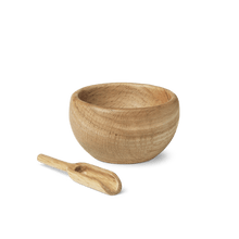 Kay Bojesen Menageri Salt Cellar With Spoon, Oak, H: 1.6"