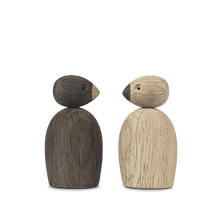 Kay Bojesen Pair Of Sparrows, Small, Oak/Smoked Oak, H: 2.2"