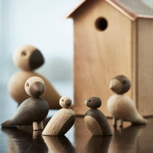 Kay Bojesen Pair Of Sparrows, Small, Oak/Smoked Oak