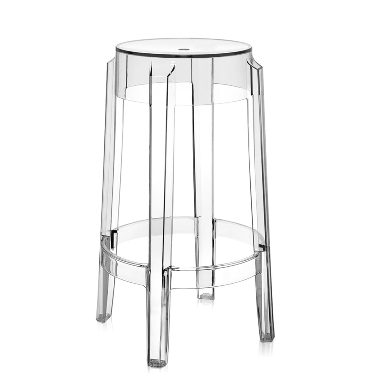 Kartell Ghost Stool Medium High (Set of 2) Crystal