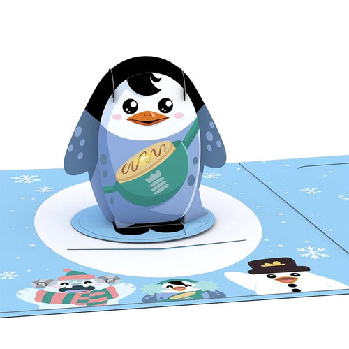 Pop Up Greeting Card Pancake The Penguin