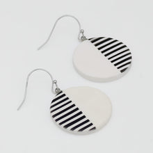 White Harlowe Striped Earrings