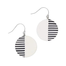 White Harlowe Striped Earrings