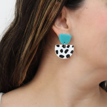 Teal Cleo Dot Earrings