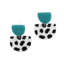 Teal Cleo Dot Earrings