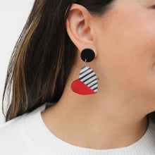 Red Stripe Frosted Heartstrings Earring