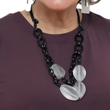 Frosted Raven Chain Link Necklace
