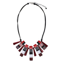 Black and Red Cascade Charm Necklace