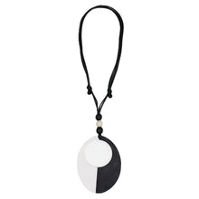 Oval Victoria Black White Pendant
